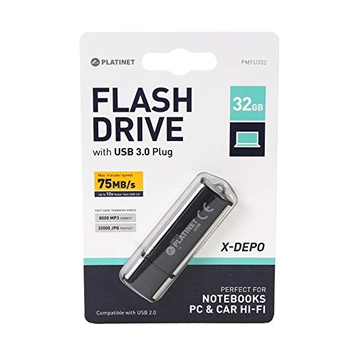 Flash Disk 32GB Μαύρο PMFU332  PLATINET USB 3.0 X-DEPO