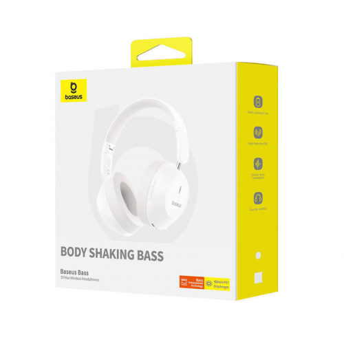 Baseus Boss 30 Max Ασύρματα/Ενσύρματα On Ear Ακουστικά με 50 ώρες Λειτουργίας Λευκό