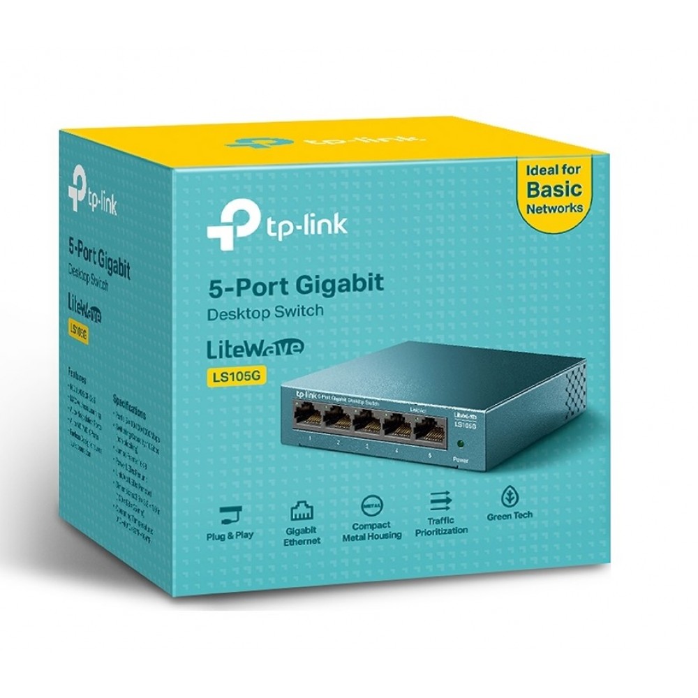 TP-LINK LS105G Switch με 5 Θύρες Gigabit (1Gbps) Ethernet