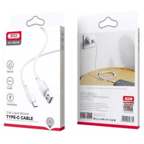 XO NB208 Καλώδιο Φόρτισης + Data Type-C 1m White